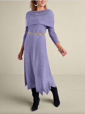 Soft Surroundings B'call Purple Haze Heather Knit Midi Dress S